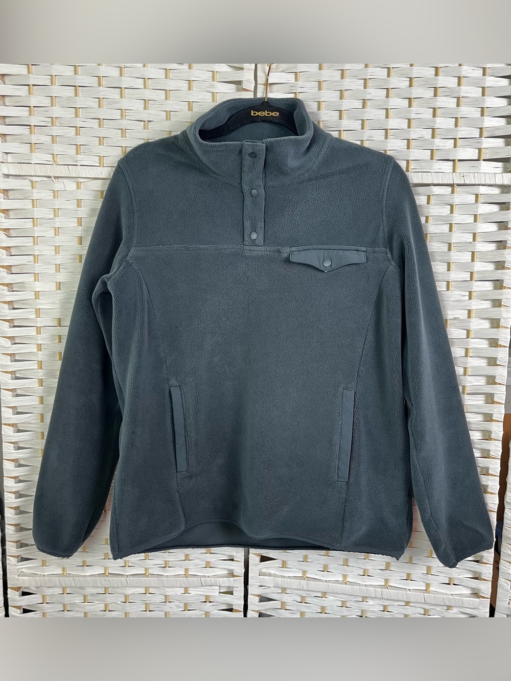32 Degrees Heat Women’s 1/4 Snap Fleece Pullover Jacket  Woodland Grey / Green S